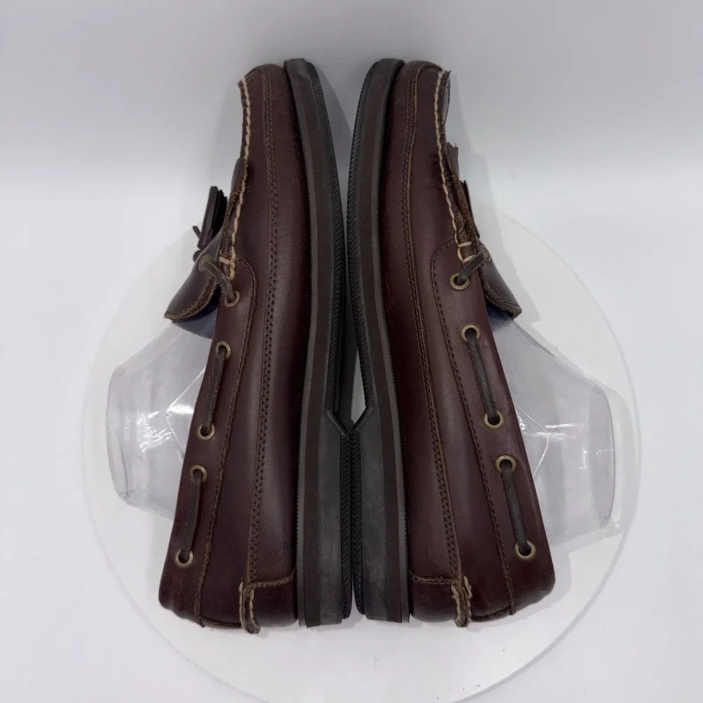 Bass Henry Brown VTG Leather Kiltie Tassel Loafers Boat Deck Shoes Mens Size 12